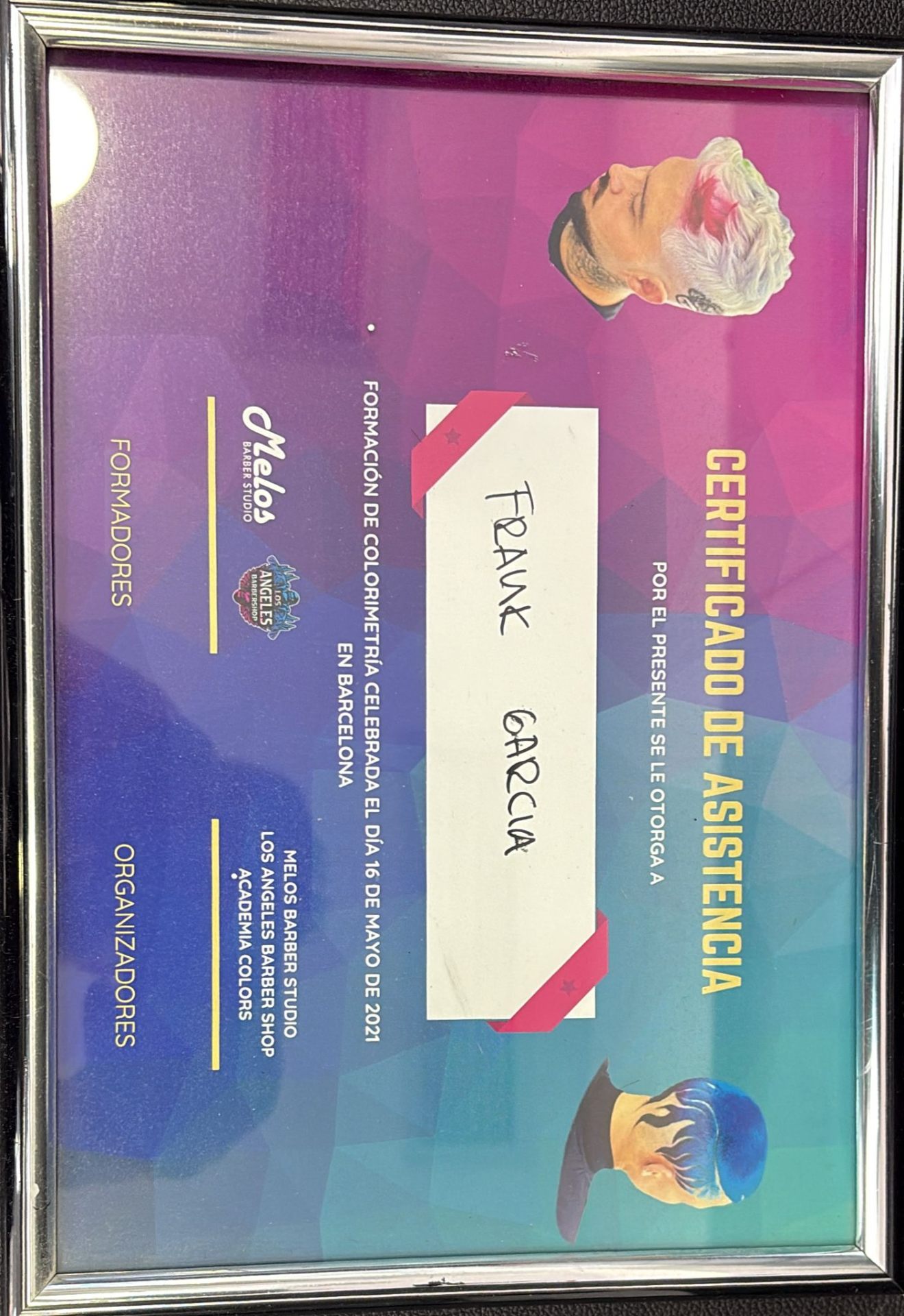 Certificado Colorimetría avanzada de Frank García